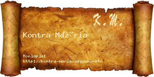 Kontra Mária névjegykártya